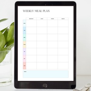 Weekly Meal Planner for Kids Digital 7 Days Menu Plan Toddler Baby ...