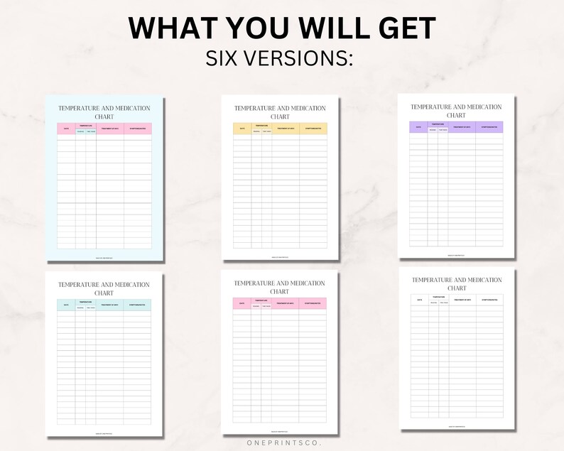 Kids Temperature and Medication Tracker, Fever Tracking Chart Pdf ...