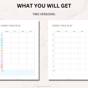 Weekly Meal Planner for Kids Digital 7 Days Menu Plan Toddler Baby ...
