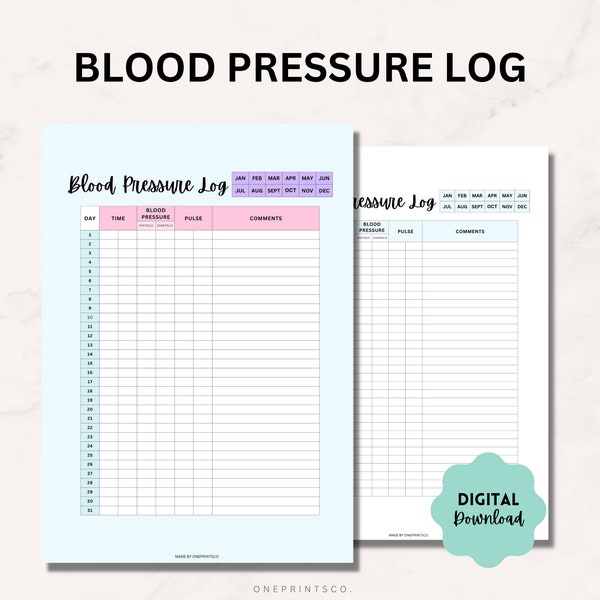 Bp Chart - Etsy