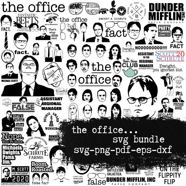 The Office SVG Bundle, Funny Office Svg, Michael Scott Png, Dwight Schrute Svg, The Office Digital, Tv Show Quotes