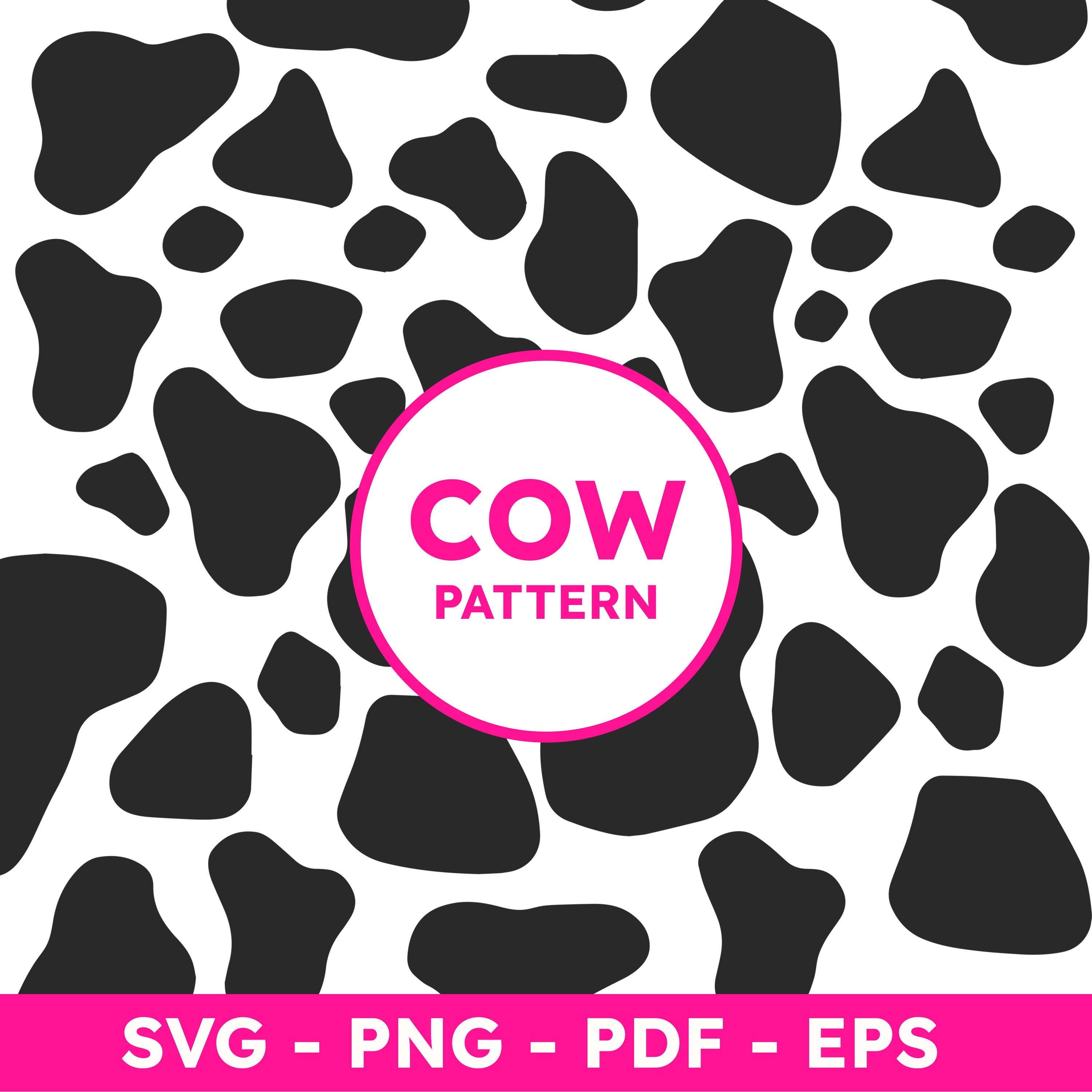 Cow Print Pattern | Seamless Repeatable Cow Print Svg Pdf Jpg Vector AI  Download | Black and White Cow Print Digital Paper Downloads MP55