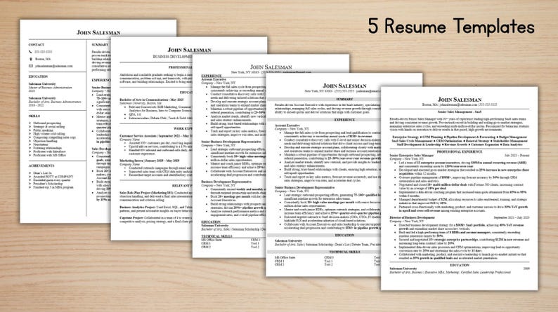 Professional Resume Template Bundle, Cover Letter, Reference Sheet ...