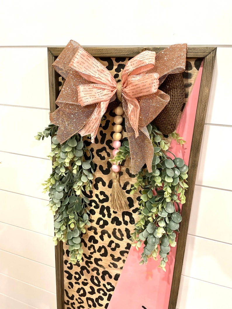 Pink/ Cheetah Print Door Leaner - Etsy