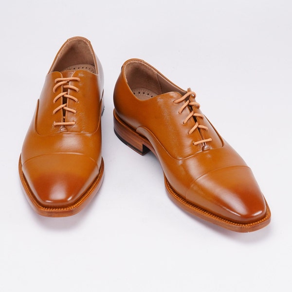 Oxford Schoenen voor Heren Cap Toe Jurk Schoenen Lace Up Oxfords Patina Afwerking Look Good Year Welted Leren Zool Formele Schoenen voor Heren