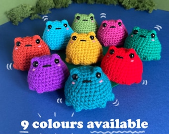 Ranas de ganchillo grandes - 9 colores disponibles