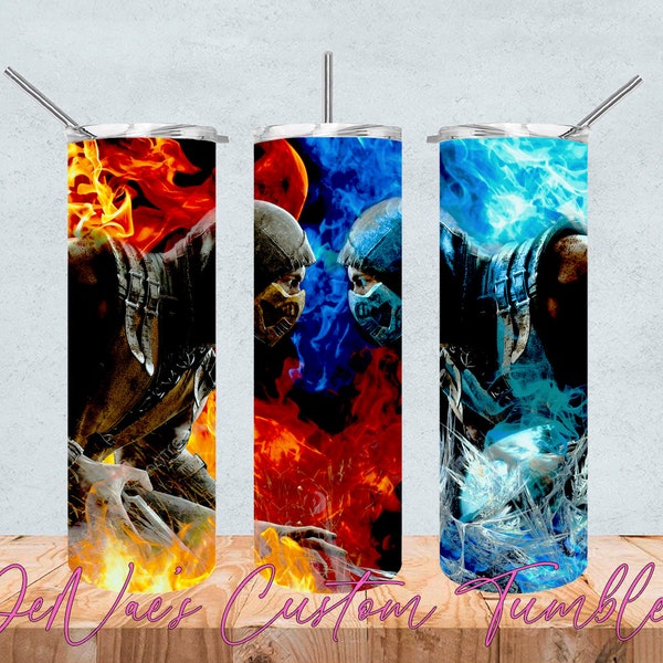 DIGITAL DOWNLOAD Scorpion vs Sub-Zero Tumbler Wrap PNG