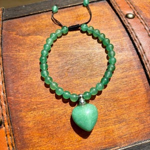 Green Aventurine beaded charm bracelet