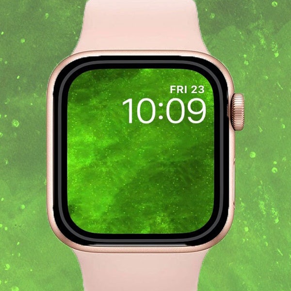 Green Galaxy Apple Watch Face, Instant Download Bright Starry Sky Screensaver, Vivid Wallpaper Digital Art, Solar System Downloadable