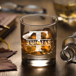 Set of 4 Fathers Day Whiskey Glasses - Custom Laser Etched - Personalized Gift for Dad -  Father&#39;s Day Present- Birthday - Gifts for Men