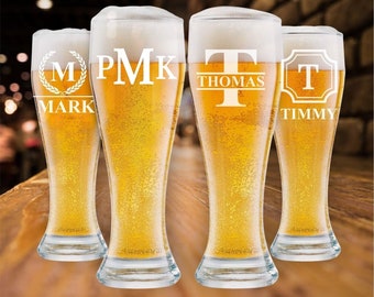 Personalized Beer Glass Gift, Pub Pilsner Beer Glasses, Birthday Gifts, Gift for Men, Boyfriend, Dad Gifts, Husband, Retirement, Graduation