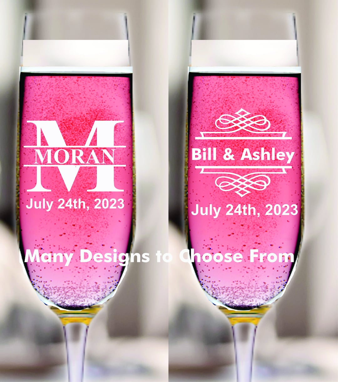 Personalized 12 Pcs Champagne Glass Wedding Favors Custom Etsy
