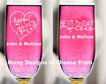 12 Pcs Best Day ever Wedding Favors, Champagne Glass Wedding Favor, Champagne Glass Flutes, Wedding Party Favors, Toasting Flute Favors
