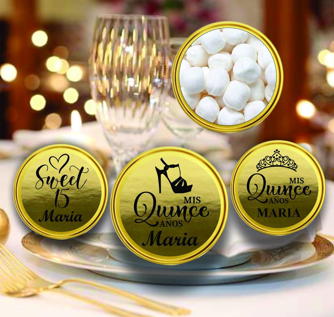 Custom Mis Quince Años Party Favors, Sweet 15 Mint Tin Favors ...