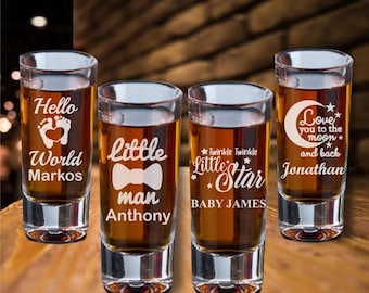 Personalized Twinkle Little Star Shot Glass Favors, Baby Shower Keepsake