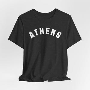 Athen Block Arch T-Shirt | Athen Georgien Shirt | Athen GA Tee | Weißer Druck | Unisex Jersey Kurzarm T-Shirt