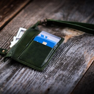 Cartera de cuero con tarjetero y portadocumentos, cartera de mano de cuero personalizada con bolsillo con cremallera, regalo para ella, regalo para el día de la madre