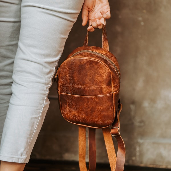Leather Backpack Purse, Small backpack for Women, Teenagers, Minimalist School Backpack, Purse for Women, Christmas Gift