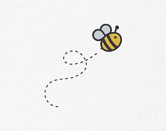 Flying Bee Embroidery Design Baby Bee Embroidery Design Flat Baby Bee Embroidery Design Machine Embroidery Pattern 5 Sizes Digital Download
