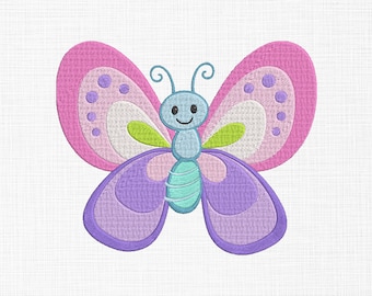 Cute Baby Butterfly Embroidery Design Baby Butterfly Embroidery Design Kids Embroidery Design Machine Embroidery 5 Sizes Digital Download