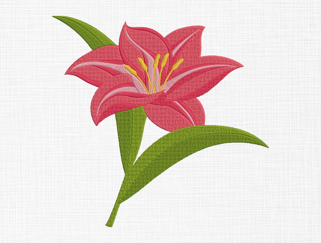 Lily Embroidery Design Flower Embroidery Design Floral Embroidery