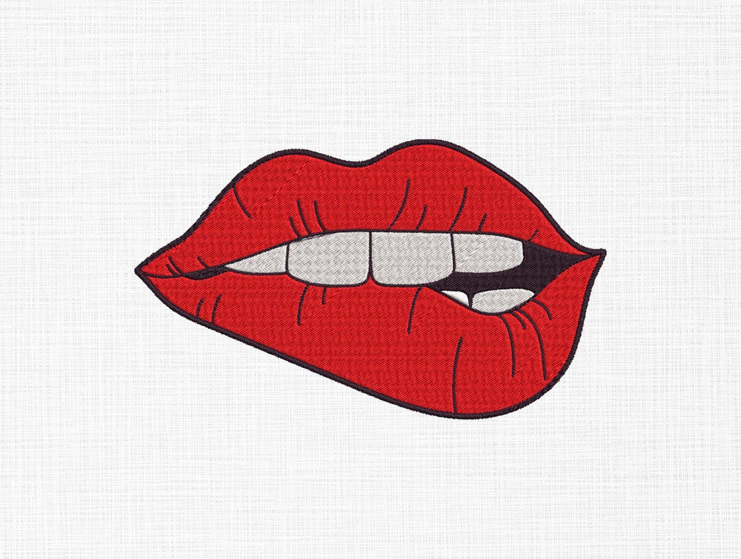 Lips Embroidery Design Red Lips Embroidery Design Lips Embroidery Files Machine Embroidery