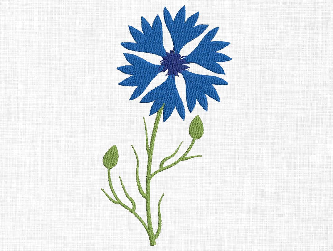 Flower Embroidery Design Blue Flower Embroidery Designs Etsy