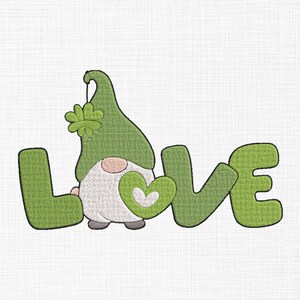 Patrick's day Gnome Embroidery Design Love Gnome Embroidery Design Gnome Embroidery Files Machine Embroidery Pattern 5 Sizes Download