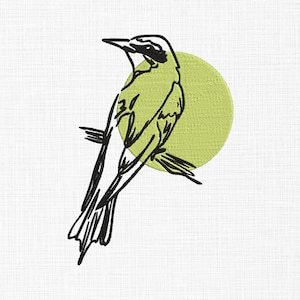 Bird Embroidery Design Bird Line Art Embroidery Design Boho Embroidery Design Machine Embroidery Pattern 5 Sizes Digital Download