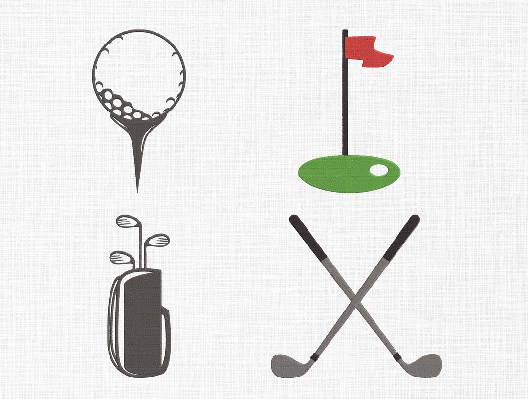 Golf Set Embroidery Design Hockey Embroidery Design Golf Bag Embroidery