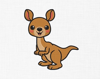 Baby Kangaroo Embroidery Design Cute Kangaroo Embroidery Design Animals Embroidery Design Machine Embroidery 5 Sizes Digital Download