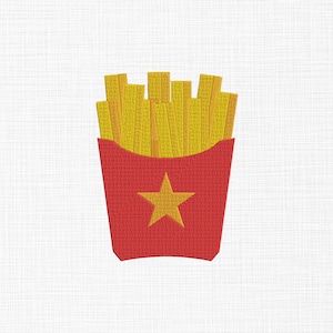 Fries Embroidery Design Potato Embroidery Design Fries Box Embroidery Design Machine Embroidery Pattern 5 Sizes Digital Download