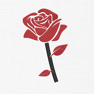 Rose Embroidery Design Flower Embroidery Design Rose Embroidery Files Machine Embroidery Pattern 5 Sizes Instant Download