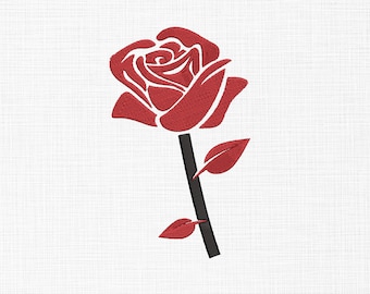 Rose Embroidery Design Flower Embroidery Design Rose Embroidery Files Machine Embroidery Pattern 5 Sizes Instant Download