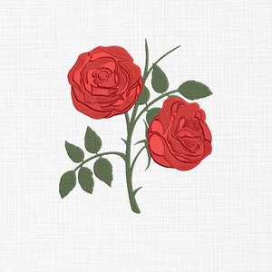 Rose Embroidery Design Flower Embroidery Designs Rose Embroidery Files Machine Embroidery Pattern 5 Sizes Digital Download