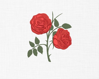 Rose Embroidery Design Flower Embroidery Designs Rose Embroidery Files Machine Embroidery Pattern 5 Sizes Digital Download