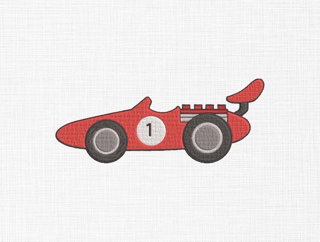 Race Car Embroidery Design Racing Car Embroidery Designs Car Etsy