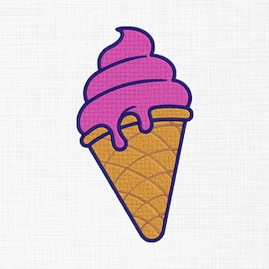 Ice cream Embroidery Design Cone Embroidery Design Summer Embroidery Design Machine Embroidery Pattern 5 Sizes Digital Download