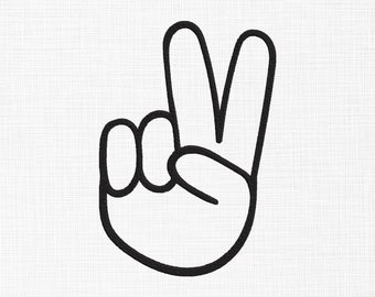 Peace Sign Hand Embroidery Design Peace Sign Embroidery Design Machine Embroidery Pattern 5 Sizes Digital Download