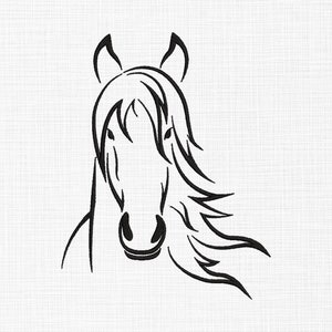 Horse Line Art Embroidery Design Horse Embroidery Design Line Art Embroidery Designs Machine Embroidery Pattern 5 Sizes Digital Download