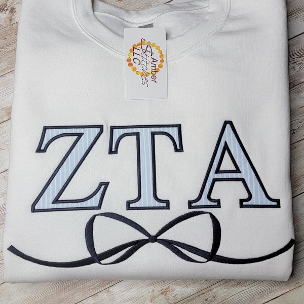 Zeta Tau Alpha Embroidered Applique Sweatshirt