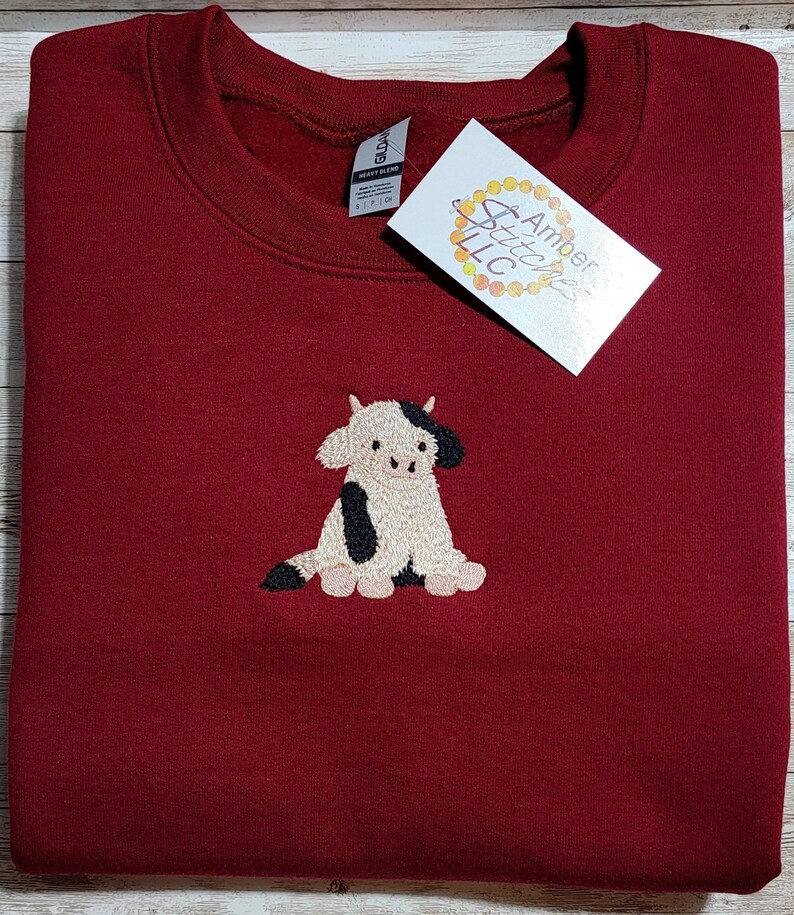 Embroidered Cow Sweatshirt | Farm Animal Gift bild 4