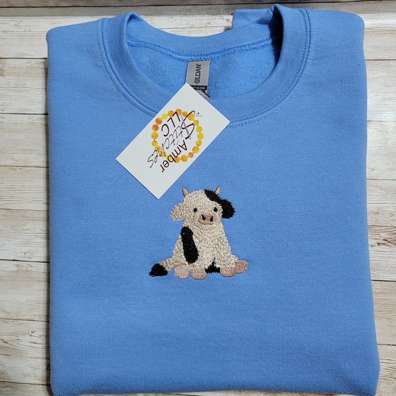 Embroidered Cow Sweatshirt | Farm Animal Gift bild 1