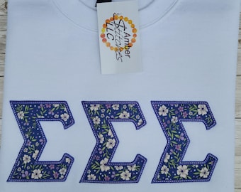 Sigma Sigma Sigma Embroidered Applique Sweatshirt