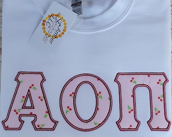 Alpha Omicron Pi Applique Crew Neck Sweatshirt