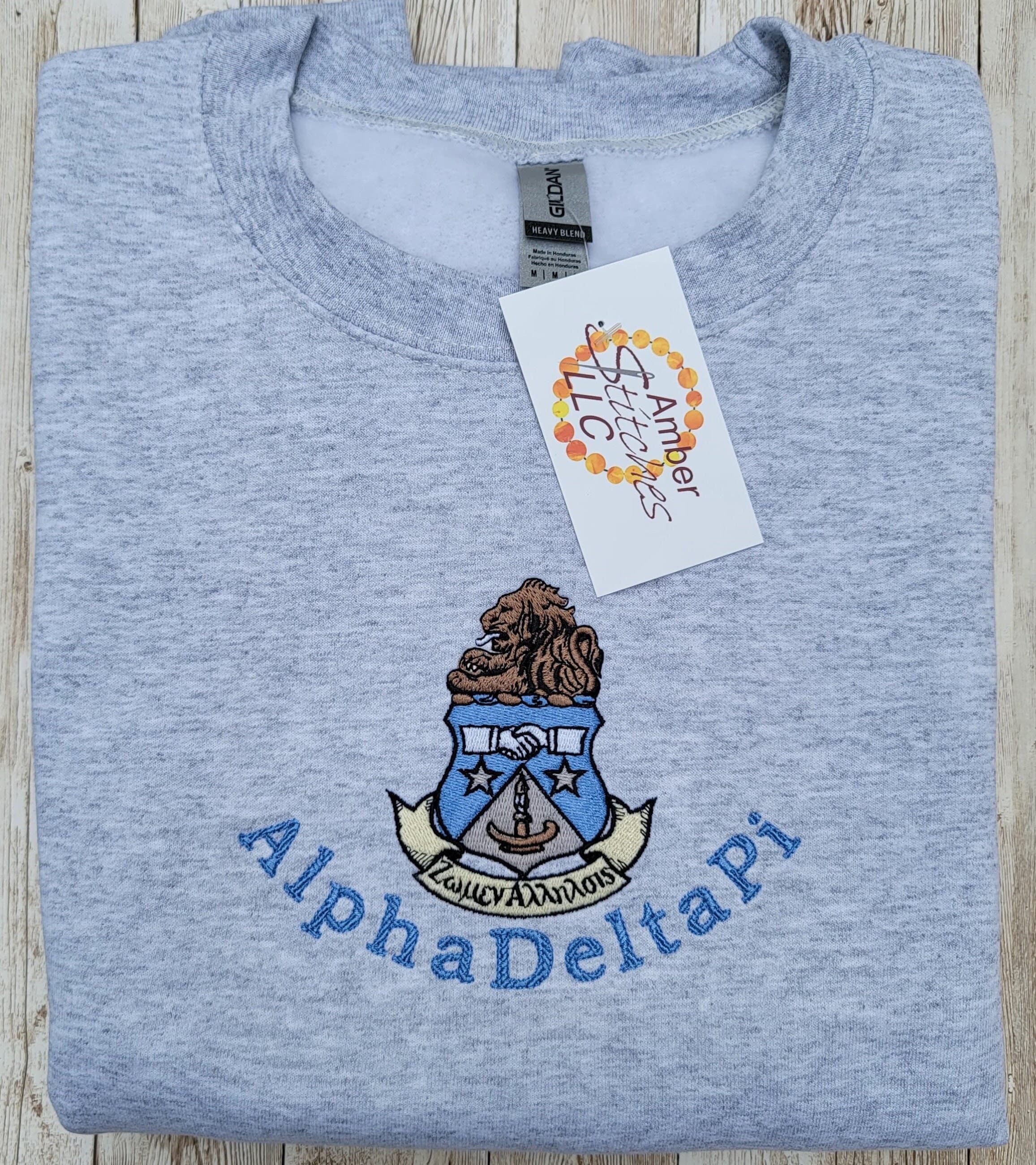 Alpha Delta Pi Sorority Crest Embroidered Sweatshirt - Etsy