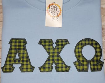 Alpha Chi Omega Embroidered Sorority Sweatshirt - Light Blue, Extra Large