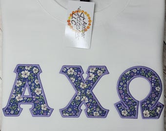 Alpha Chi Omega Embroidered Sweatshirt – Floral Applique