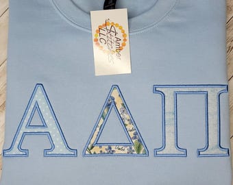 Alpha Delta Pi Embroidered Applique Sweatshirt