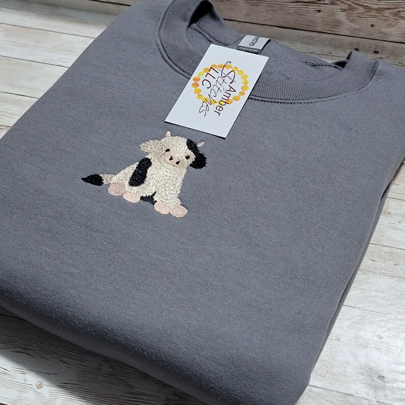Embroidered Cow Sweatshirt | Farm Animal Gift bild 5